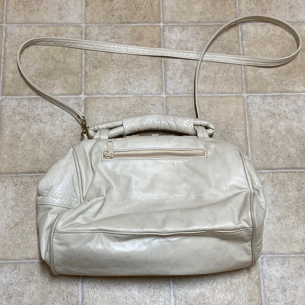 VTG,BAGS BY PINKY GENUINE LEADER MADE IN USA Elegant Cream and Gold Women's Bag - Picture 10 of 16